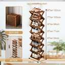 Comeon Bamboo Shoe Rack, Foldable Vertical Shoe Rack for Front Door Entrance Narrow Shoe Organizer Small Shoe Shelf for Entryway Shoe Storage Closet Multi-Tier (Brown Colors,4 Layers)