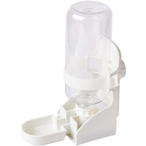 17oz Rabbit Water Feeder, Pet Cage Suspended Water Dispenser, Hanging Automatic Small Animal Water Bottle Bowl for Bunny Chinchilla Hedgehog Ferret Hamster (White)
