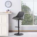 OSP Home Furnishings Sylmar Height Adjustable Faux Leather Stool with Back, Charcoal