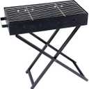 Black Portable Outdoor Charcoal Grill, Foldable Camping Grill, Stainless Steel Grill, Ideal for Backyard Parties and Outdoor Cooking (23.6 11.8 26.3 in)