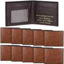 Paterr 11 Pieces Leather Wallet for Men DIY Bifold Wallet Engrave Inspirational Father Day Gift for Christmas Men Husband Son(Light Brown)