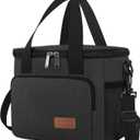 Femuar Lunch Bags for Women/Men, Insulated Lunch Bag for Work Office Picnic - Lunch Cooler Bag Leakproof Lunch Box with Adjustable Shoulder Strap - Charcoal (Medium Size)