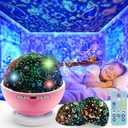 Night Light Projector,Night Light for Kids Room with Remote and Timer,360 Rotation,3 Projection Films,18 Light Modes,8 Lullaby Songs,Kids Night Lamp, Christmas Birthday Gifts for Boys Girls (Pink)