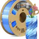OVERTURE Silk PLA Dual Color Filament 1.75mm, Bi-Color Shiny PLA Finish, Smooth & Glossy, 1kg Spool (2.2lbs), Ideal for Cosplay Jewelry & Home Decor (Silk Blue-Silver)