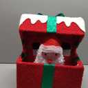 PEIDUO Animated Christmas Santa in Lighted Gift Box, Motion Sensor Christmas Music Decorative Lights, Under The Christmas Tree Present Decorations for Indoor Outdoor Yard Home Holiday Decor