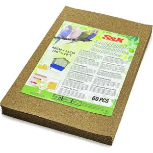 S&X Gravel Paper for Bird Cage 60-Pack 16” x 10” Bird Cage Liners Disposable, Heavy Gravel Bird Cage Liner