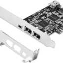 4-Ports PCIE 1394A Firewire 400 Card for Windows OS and MAC OS PCs, TI TSB43AB23, 3X 6Pin and 1X 4Pin 1394A Interface, with 4Pin to 6Pin 1394A Cables and Low Profile Bracket (PCIE-TSB43AB23)