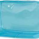 Neon TSA Approved Clear Toiletry Pouch, 7"x2.3"x4.7" Size, PVC Travel Makeup Bags for Toiletries, Transparent Cosmetic Bag for Women and Men Small (blue)