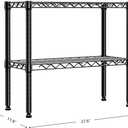 MZG 220 lbs 2 Tier Storage Rack Metal Wire Shelving Unit, Storage Standing Household Shelf Organizer for Laundry Bathroom Kitchen Pantry Closet Basement Utility Room, Black 11.8" D x 27.6" W x 23.4" H