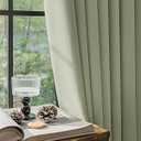 FMFUNCTEX 100% Blackout Curtains for Bedroom, Sage Green Curtain 108 Inches Long Drapery Thermal Insulated Curtains for Living Room, Black Out Drapes Rod Pocket Room Darkening 2 Panels