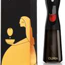 FLAIROSOL OLIVIA SIGNATURE Advanced Kitchen Oil Sprayer Technology, Fine Mist & Portion Control, Refillable Glass Cooking Spray Bottle, Anti-Drip & Leakproof, Air Fryer, Salad, BBQ, 200ml(Black)