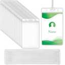 Zonon 24 Pack Clear Luggage Tags Bulk Bag Tag Badge Holder for Suitcases Waterproof Zip Identification ID Card Holder with Clear Loop Straps Business Travel and Office Supplies (10 Mil)