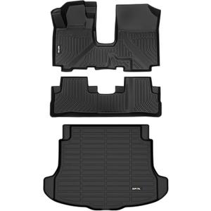 AIPOIL Floor Mats & Cargo Liner Set for 2007-2011 Honda CRV All Weather Protection TPE Anti-Slip Automotive Full Set Custom CR-V Car Mats Accessories - Black