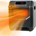 Quartz Space Heater for Bedroom Indoor Use Portable Infrared Heaters RealSmart 1500W Electric Heater Remote Control 3 Heating Modes LED Display Overheat Tip Over Protection Garage Office Large Room