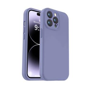 Vooii Compatible with iPhone 14 Pro Case, Liquid Silicone Upgrade [Camera Protection] [Soft Anti-Scratch Microfiber Lining] Shockproof Phone Case for iPhone 14 Pro 6.1 inch - Lavender Grey