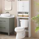 VASAGLE Over the Toilet Storage Cabinet, Bathroom Storage Cabinet with Doors, Adjustable Shelves, Space-Saving, Modern, 7.9 x 24.6 x 70 Inches, Cloud White UBTS008WH01S
