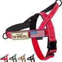 Annchwool No Pull Dog Harness with Soft Padded Handle,Reflective Strip Escape Proof and Quick Fit to Adjust Dog Harness,Easy for Training Walking for Small & Medium and Large Dogs (Red,L)