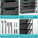 Delifox 7-Compartment Wall Mounted Hanging File Organizer Cubicle Wall File Holder Vertical Document Organizer for Office Home, Black