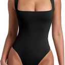 REORIA Butsmooth® Women’s Sexy Sleeveless Square Neck Double Lined Basic Bodysuit Tank Tops
L