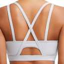 RUNNING GIRL Sports Bras for Women High Support, Criss-Cross Back Strappy Sports Bras for Women with Sewn in Pads(WX3081_Grey_XL)