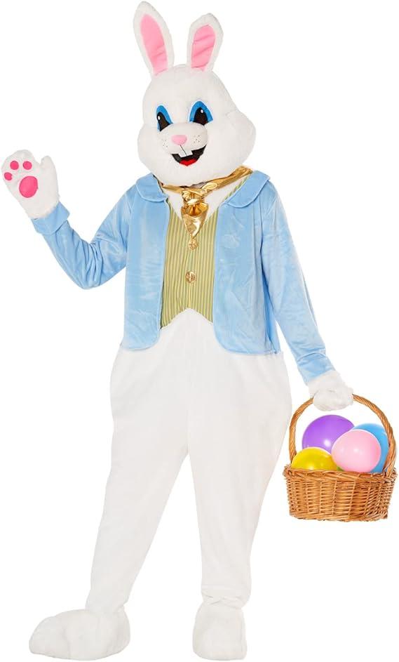 Morph Easter Bunny Costume Adult Deluxe Rabbit Mascot Outfit for Men - Perfect for Easter Costumes and Events, Size L