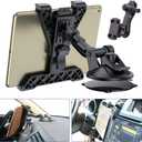 OHLPRO Tablet Holder for Car Dashboard, iPad Car Suction Cup Mount for Truck Windshield Vent with Flexible Arm Clip, for All 7"-11" iPad Samsung Galaxy Tab, 360 Rotation, Black