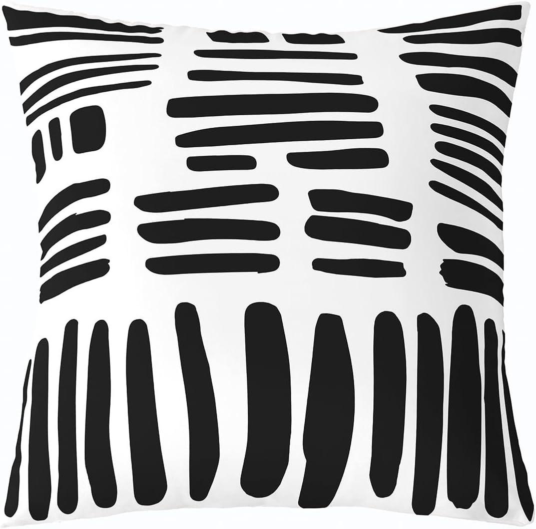 jejeloiu 16"x16" 1 Pcs Black White Throw Pillow Cover for Kids Modern Art Cushion Case Abstract Bohemia Decor Pillowcase Indoor Outdoor,Polyester(No Pillow Insert) jejeloiu 16"x16" 1 Pcs Black White Throw Pillow Cover for Kids Modern Art Cushion Case Abstract Bohemia Decor Pillowcase Indoor Outdoor,Polyester(No Pillow Insert)