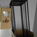 22" 19" Modern Farmhouse Candle Lantern Decor Set of 2 Large Black Metal Candle Lanterns with Flameless Candles, Lanterns Decorative Indoor for Fireplace Mantle Table Outdoor Lanterns for Patio Porch
