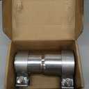 2.25 to 2.5 inch Exhaust Adapter with Clamp Stainless Steel, 2.25" ID to 2.5" ID Exhaust Reducer Connector Pipe with Clamp