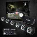 Xprite White LED Hideaway Emergency Strobe Lights Kit, 20 Flashing Modes w/Controller Headlights Taillights Fog Light Mounting, Hazard Warning Caution Light for 12V Vehicles Pickup Trucks Vans 6PCS