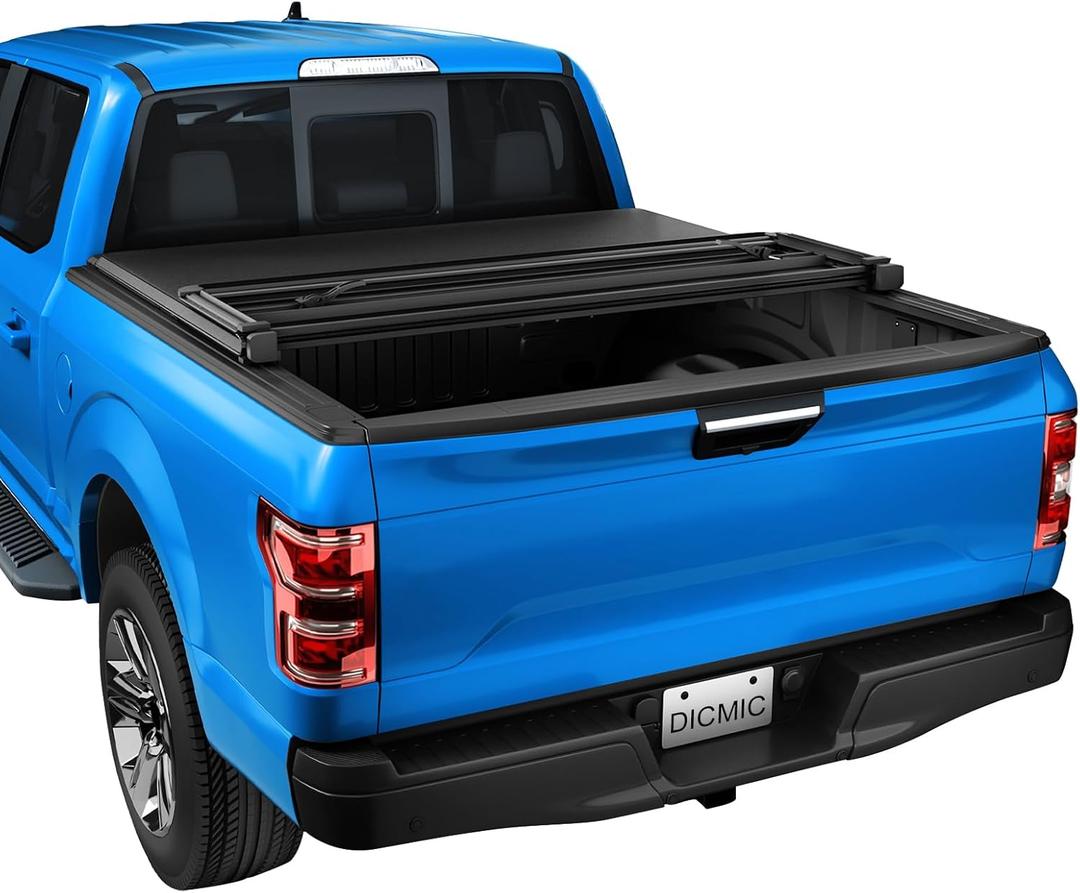 Soft Tri-Fold Truck Bed Tonneau Cover Compatible with 2004-2014 Ford F-150 2006-2014 Lincoln Mark LT 5.5FT Bed