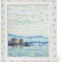 DIY Ornate Frame for 16x20 Canvas Paintings, 3" Wide Antique White for Oil Painting Art Prints, Wood Frame for Home Living Room Wall Decor (Empty, No Backboard)