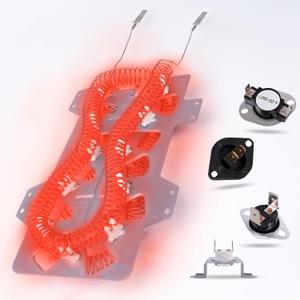 Dryer Heating Element and Thermal Fuses Fit for Samsung DV395ETPASU/A1 DV456EWHDWR/AA, DV393ETPAWR/A1 DV395ETPAWR/A1 DVE45N5300W/A3 DV328AEW/XAA DV456ETHDSU/AA DV395ETPARA/A1 DV456EWHDWR/AA