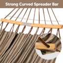 SUNCREAT Hammocks Double Hammock with Curved Spreader Bar, Outdoor Camping Portable Hammock with Carrying Bag & Tree Straps for Patio, Backyard, Balcony, Max 450lbs Capacity, Brown