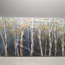 Yihui Arts Birch Tree Canvas Wall Art With Textured and Gold Foil Modern Abstract Forest Paintings Contemporary Landscape Pictures Large Artwork for Living Room Bedroom Dinning Room Decor