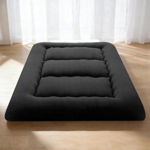 DUMOS Japanese Floor Mattress Twin Size, Futon Mattress Foldable with Removable Washable Cover, Portable Roll Up Tatami Mat for Kids Room, Dorm, Sleepovers and Solo Sleeper, Black