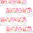 4Pcs Acrylic Flower Vase with 64 Holes,63 inch Decorative Long Clear Vase Modern,Rectangular Acrylic Vases Clear Floral Centerpiece for Dining Table Reception Home Party Decorations