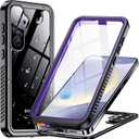 Temdan Designed for Samsung Galaxy S24 Case,Waterproof Built-in Lens & Screen Protector [Full Body Shockproof][Military Drop Proof][IP68 Underwater] Phone Case for Galaxy S24 5G-Purple (2024)