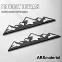 2 PCS 7 Inch Snow Mountain Graphic Logo Badge Emblem, Trunk Mountain Emblem for Car Trunk Tailgate Emblem (Black White)