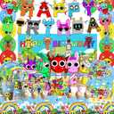 Birthday Decorations Set Party Supplies Kids Party Favors 2025 with Banner Cake Topper Cupcake Toppers Balloons Stickers Hanging Swirls Plates Cups Napkins Background Tablecloth