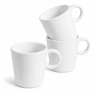 LE TAUCI 5 oz Espresso Mugs, Ceramic Small Stackable Coffee Cups, Designed for Double Shots of Espresso, Lungo and Tea, Perfect for Coffee Machine and Maker, Set of 3, White