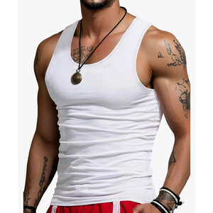 Men's Summer Tank Tops Scoop Neck Basic Sleeveless Shirts Gym Workout Tank Undershirts M