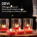 DEVI Strawberry Cream Scented Tea Lights Candles 96 Pack, 3.5-4 Hours Natural Palm Tea Candles Bulk for Home Scented, Red Small Votives with Essential Oils for Home Aromatherapy, Valentine Decorations