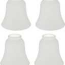 Aspen Creative 23137-4A Transitional Frosted Ceiling Fan Shade, 2-1/8" Fitter, 4-3/4" Diameter x 4-3/4" Height, 4 Pack Replacement Glass