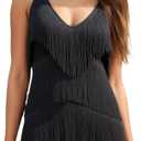 Wildarms Women Fringe Flapper Mini Dress Spaghetti Strap Latin Dance Tassel Dresses 1920s Dancing Disco Costume (Black)