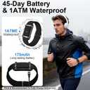 Smart Bracelet Fitness Trackers for Men Women, Smart Watch 24/7 Heart Rate Sleep Stress HRV Monitor, 170+ Sports Modes, 2 Bands, Free APP