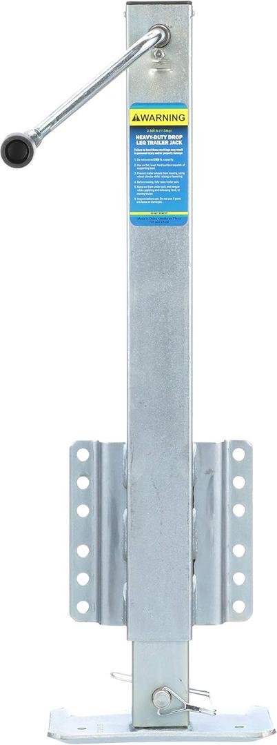 Seachoice Heavy Duty Trailer Jack, Fixed Mount Jack w/Drop Leg, 28.6 in. of Lift, Max Load 2,500 Lbs.