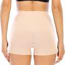 Werena Seamless Shaping Boyshorts Panties for Women Slip Shorts Under Dress Shapewear Shorts Tummy Control Underwear (White, M)