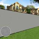 Sunnyglade 6 feet x 50 feet Privacy Screen Fence Heavy Duty Fencing Mesh Shade Net Cover for Wall Garden Yard Backyard (Grey, 6 ft X 50 ft) (Gray)