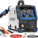 AZZUNO 200A MIG Welder 110V/220V, 8 in 1 Welder Machine Aluminum MIG/Gas MAG/Gasless Flux Core MIG/Gas MIG/Spot MIG/Spool Gun Compatible/Lift TIG/Stick Welding, Multi process Welding Machine
